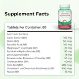 Supplement facts label for a bottle of NutriFactor Glucofactor on a white background