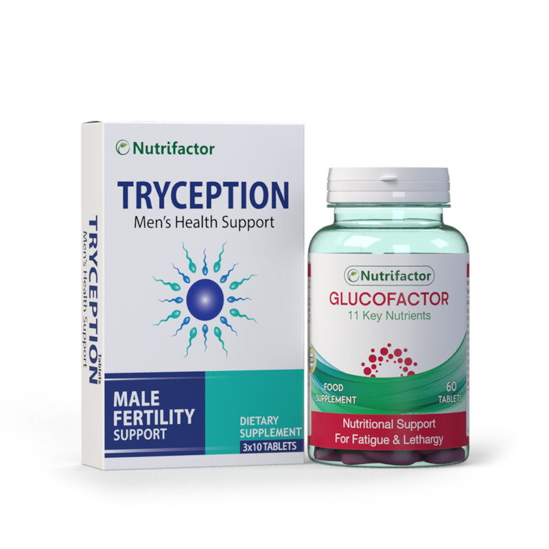 مجموعة Tryception &amp; Glucofactor لدعم الخصوبة ومرض السكري عند الرجال