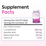 Gluta Glime - Advanced L-Glutathione, Vitamin C, E and ALA Supplement for Youthful Skin