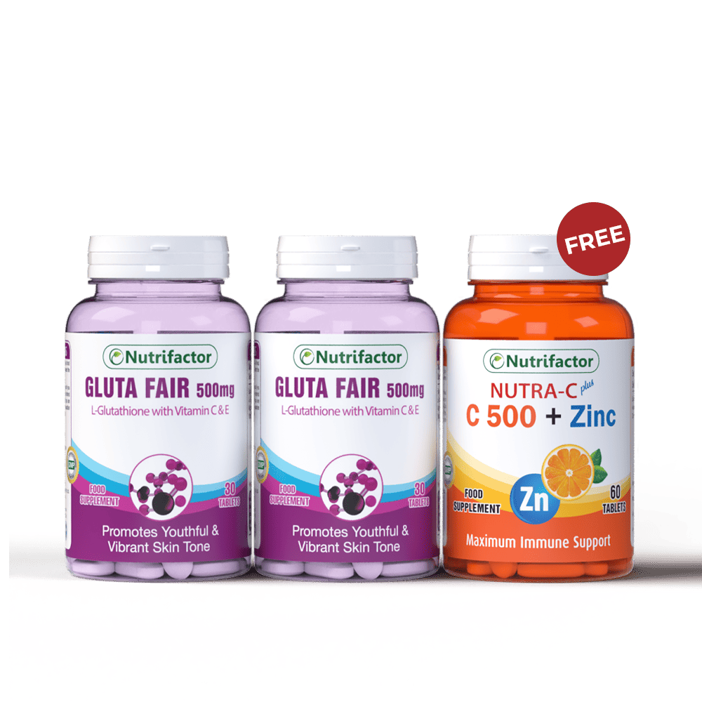 2 Gluta Fair + Free Nutra-C Offer – Nutrifactor Gulf 2 Gluta Fair + Free Nutra-C Offer – Nutrifactor Gulf